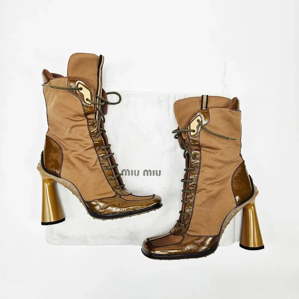 Vintage Miu Miu Boots F/W 1999 Tech Heels Bubble Sole RARE - EU 39